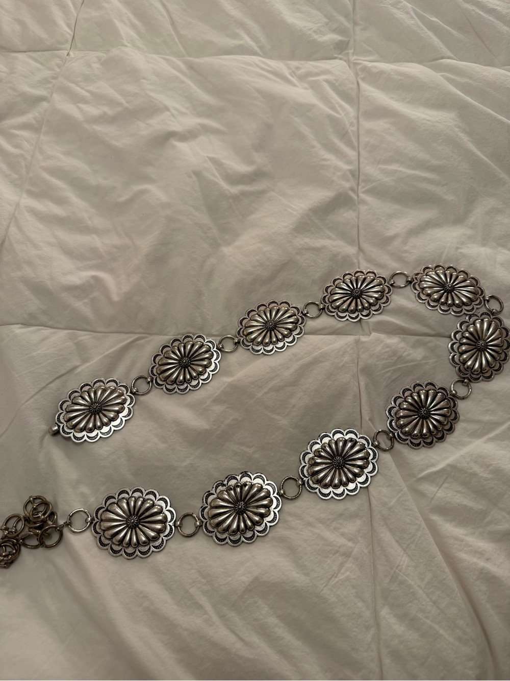 Vintage-Inspired Silver Concho Belt
